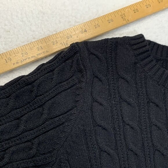 Lynz Pure Women's Cable Knit Modal Blend Long Sleeve Heavy Sweater Size M Black - Picture 6 of 9